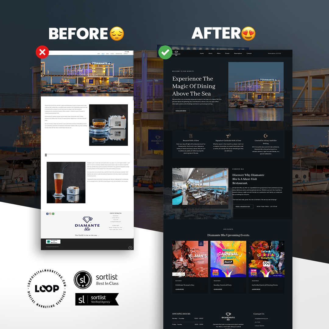 Diamante Blu | Showcasing Coastal Elegance With Website Redesign